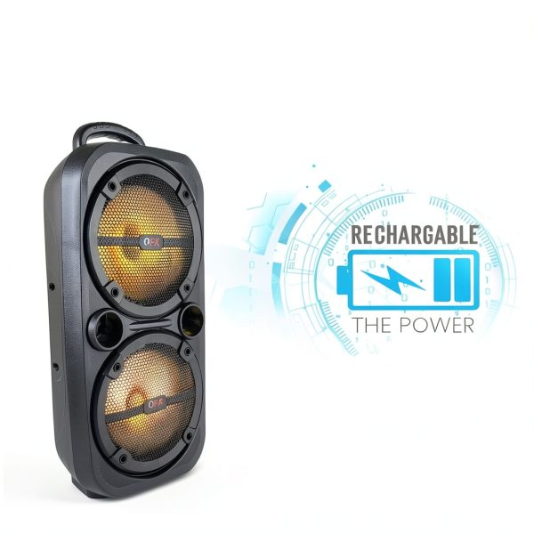 QFX Bluetooth Speaker TWS Party Lights Rechargeable Portable-5