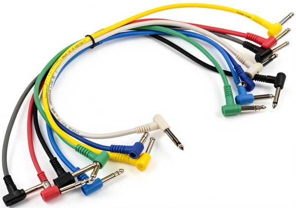 Hosa Right Angle TRS Patch Cables Color Pack Musicians-1