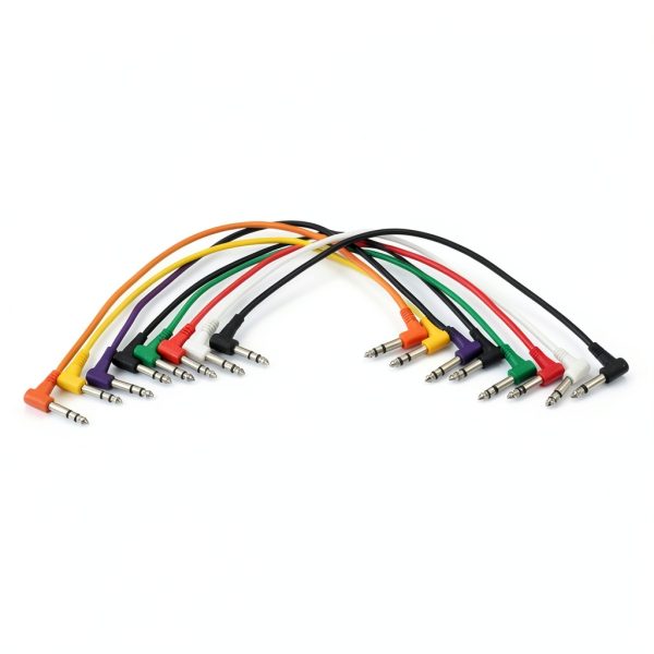 Hosa Right Angle TRS Patch Cables Color Pack Musicians-2
