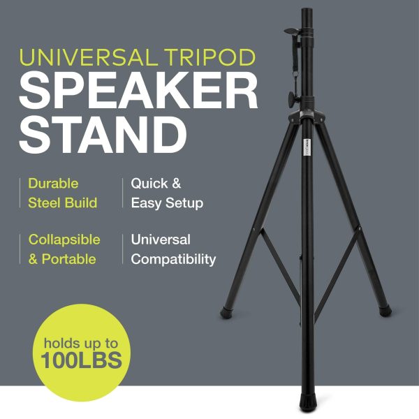 Knox Gear Tripod Speaker Stand Black Heavy Duty Steel-2