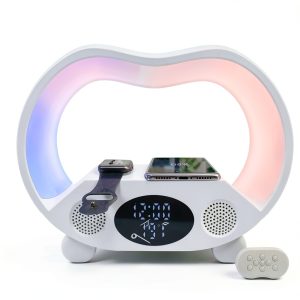 Multifunctional Alarm Clock RGB Light Wireless Charger-0