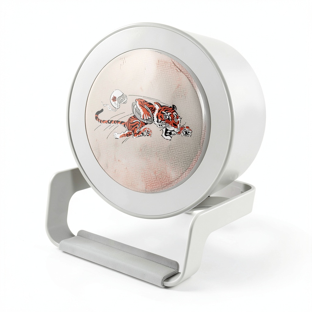 Keyscaper Bengals Nightlight Charger Speaker in use on bedroom nightstand