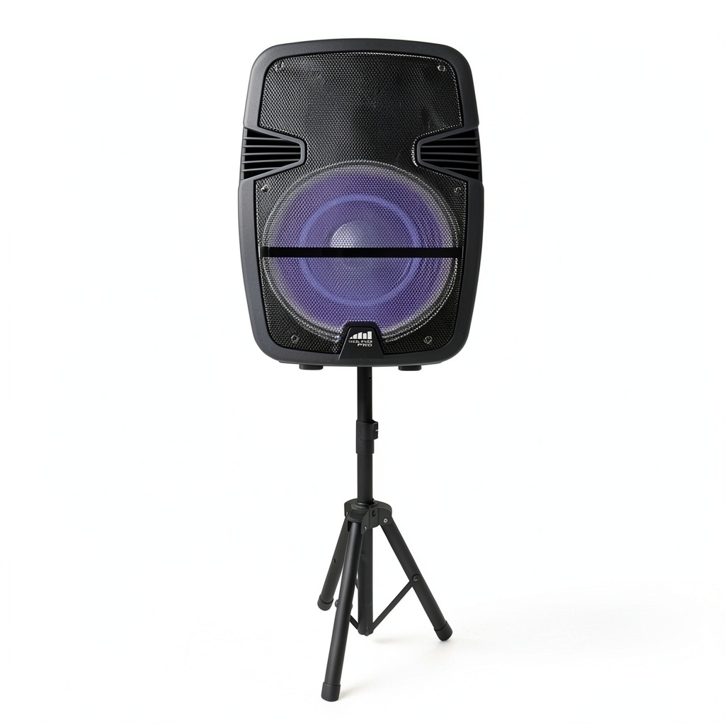 Naxa portable party speaker with disco light in a party setting