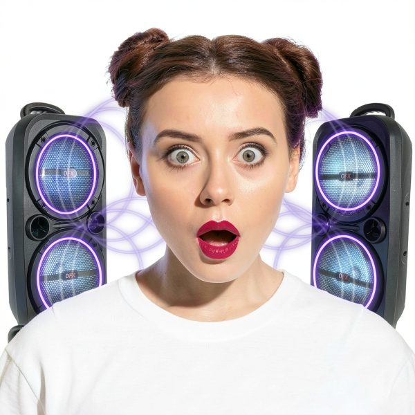 QFX Bluetooth Speaker TWS Party Lights Rechargeable Portable-7