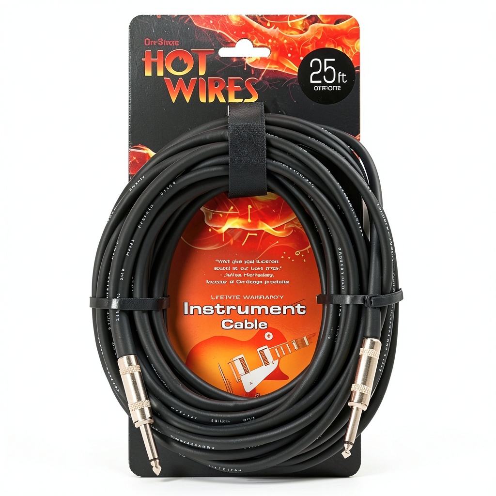 25ft microphone cable with durable PVC jacket on a studio floor