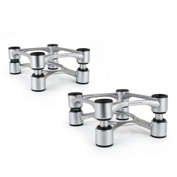 IsoAcoustics Aperta Speaker Isolation Stands Black Silver-0