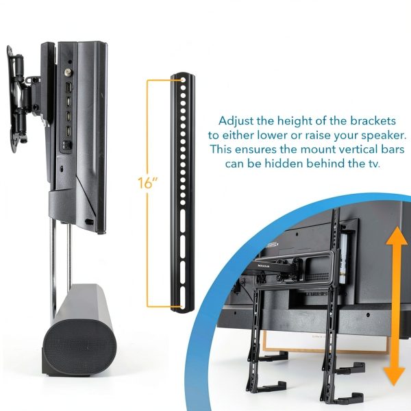 Universal Soundbar Bracket Pavo Steel Adjustable-4