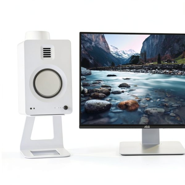 Kanto SE6 Elevated Speaker Stand Pair Black White Premium Audio-9