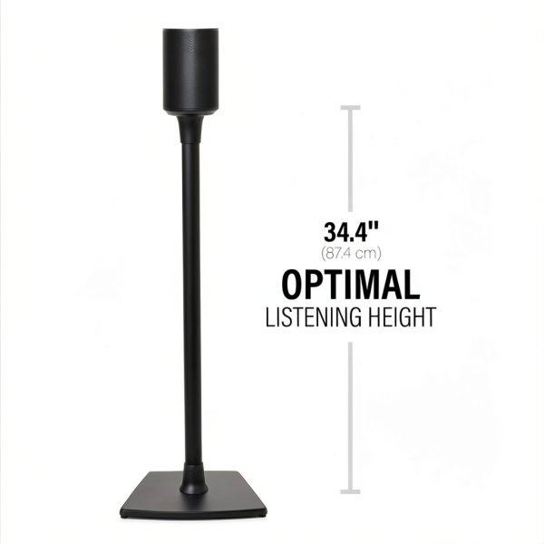 Sanus Fixed Height Speaker Stand for Sonos Era 100 Black Steel Base-7