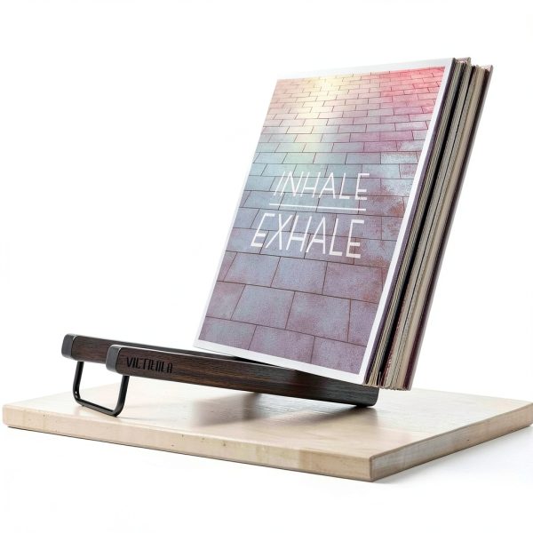 Victrola Vinyl Record Stand Modern Wood & Metal Holds 25 Records-5