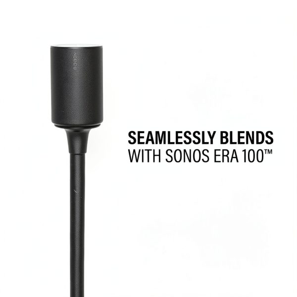 Sanus Fixed Height Speaker Stand for Sonos Era 100 Black Steel Base-2
