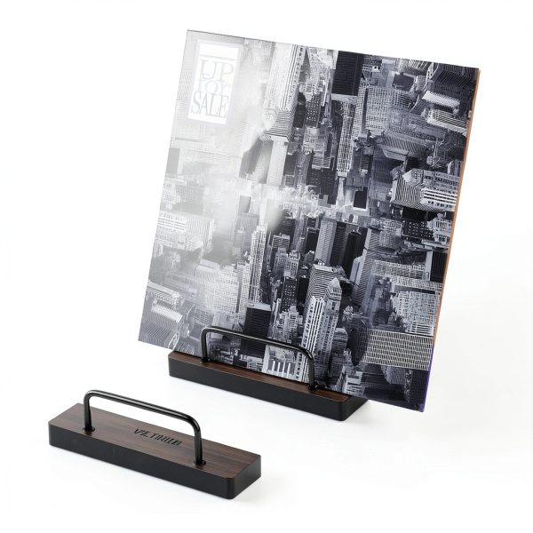 Victrola Vinyl Record Stand Modern Wood & Metal Holds 25 Records-2