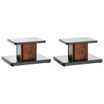 Unique Bargains Wood Speaker Stands 2pcs Black Hollow Base Support-0