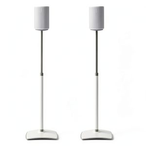 Sanus - Height-Adjustable Speaker Stands for Sonos Era 100 - Pair - White-0