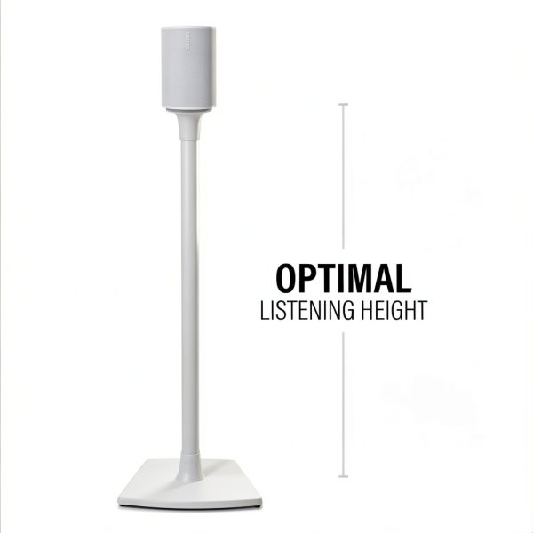 Sanus - Height-Adjustable Speaker Stands for Sonos Era 100 - Pair - White-3