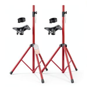 5 CORE 5Core Speaker Stand Pair Tripod Adjustable 72 Inch Red-0