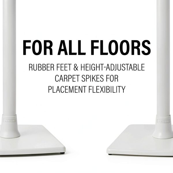 Sanus - Height-Adjustable Speaker Stands for Sonos Era 100 - Pair - White-5