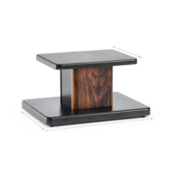 Unique Bargains Wood Speaker Stands 2pcs Black Hollow Base Support-1