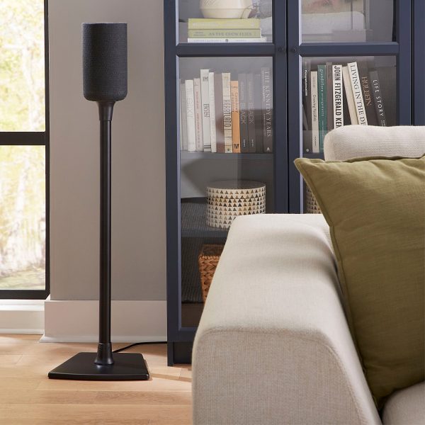 Sanus - Universal Speaker Stands for Speakers up to 10 lbs - Built in Cable Management - Sold in Pairs - Black-3