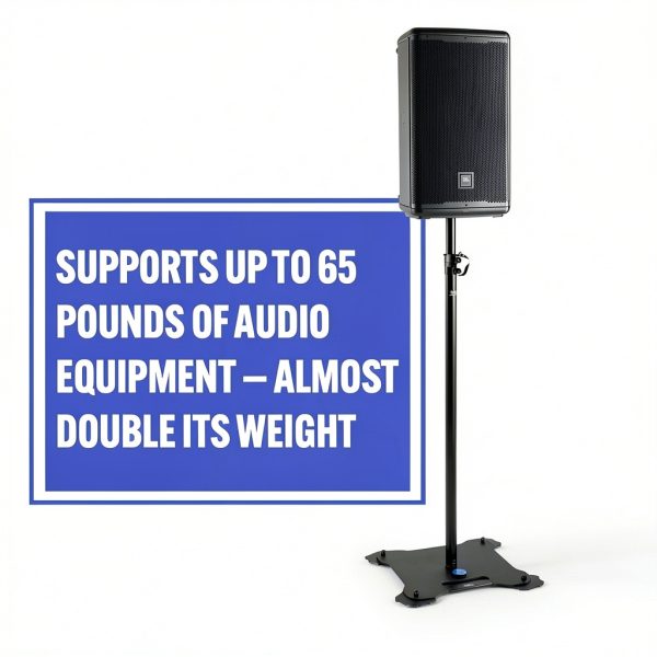 On Stage Stands - On-Stage Production Grade SS8000 Speaker/Lighting Stand – Supports Up to 65lbs, Adjustable Feet & Height Extend 54-98" - Black-10