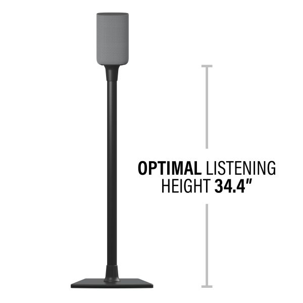 Sanus - Universal Speaker Stands for Speakers up to 10 lbs - Built in Cable Management - Sold in Pairs - Black-11