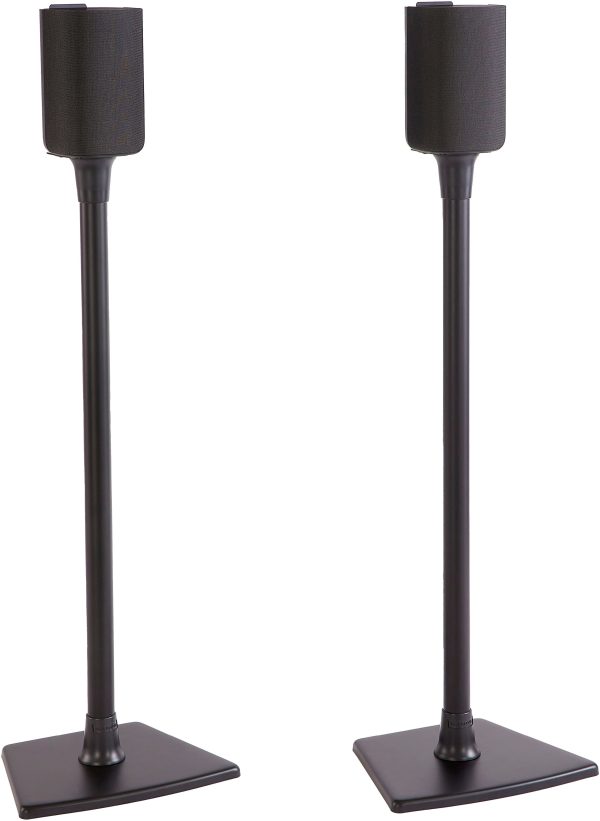Sanus - Universal Speaker Stands for Speakers up to 10 lbs - Built in Cable Management - Sold in Pairs - Black-0