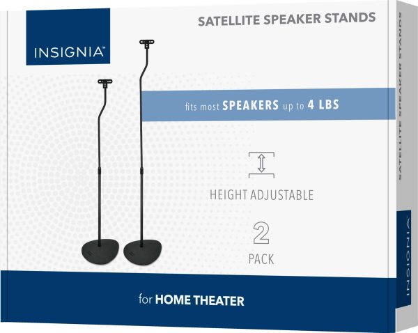 Insignia™ - 28 – 38" Adjustable Height Speaker Stands for Satellite Speakers - Black-8