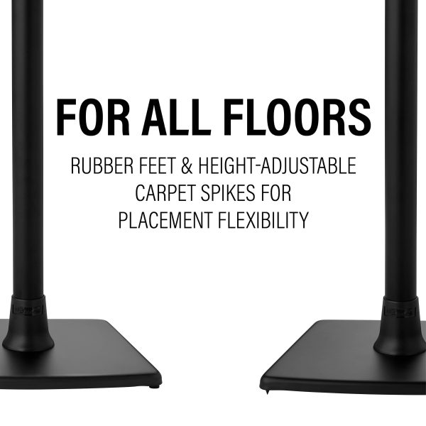 Sanus - Universal Speaker Stands for Speakers up to 10 lbs - Built in Cable Management - Sold in Pairs - Black-8