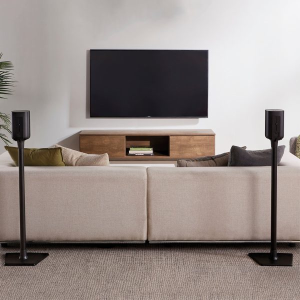 Sanus - Universal Speaker Stands for Speakers up to 10 lbs - Built in Cable Management - Sold in Pairs - Black-4
