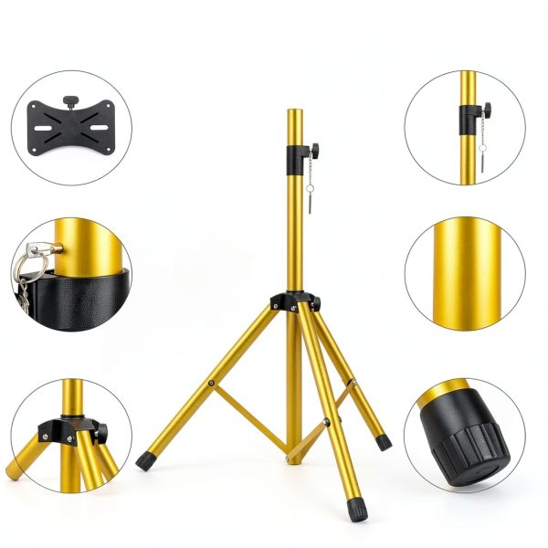5 CORE Speaker Stand 31 to 36in Yellow Heavy Duty Tripod 132lb-6