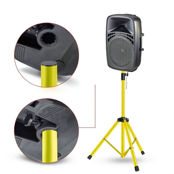 5 CORE Speaker Stand 31 to 36in Yellow Heavy Duty Tripod 132lb-4